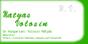 matyas volosin business card